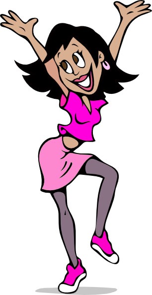 Lady doing a happy dance!